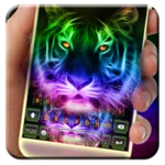 neon tiger theme android application logo